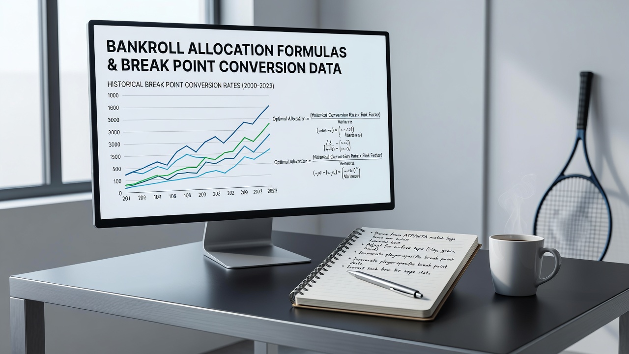 Chart displaying bankroll allocation percentages linked to breakpoint conversion statistics in professional matches