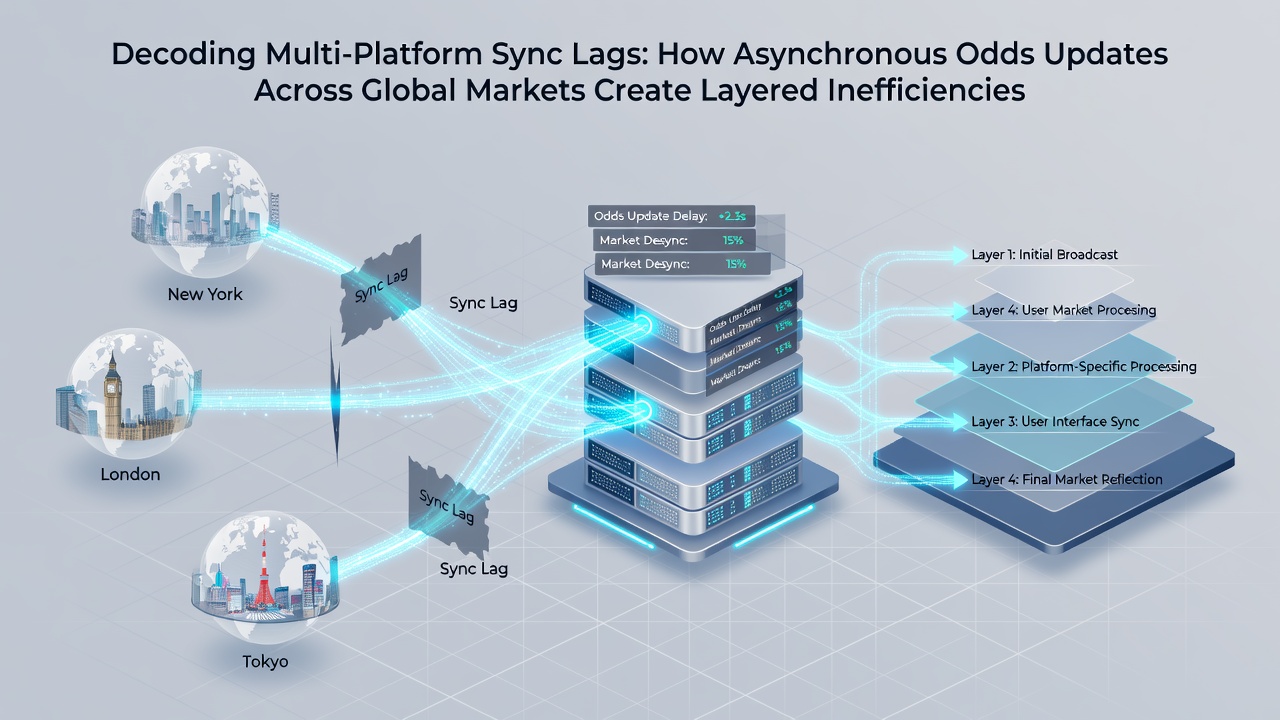 Diagram showing layered entry points across synchronized and lagged betting platforms