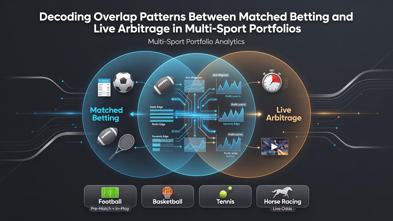 Chart showing convergence points of matched betting and live arbitrage across sports