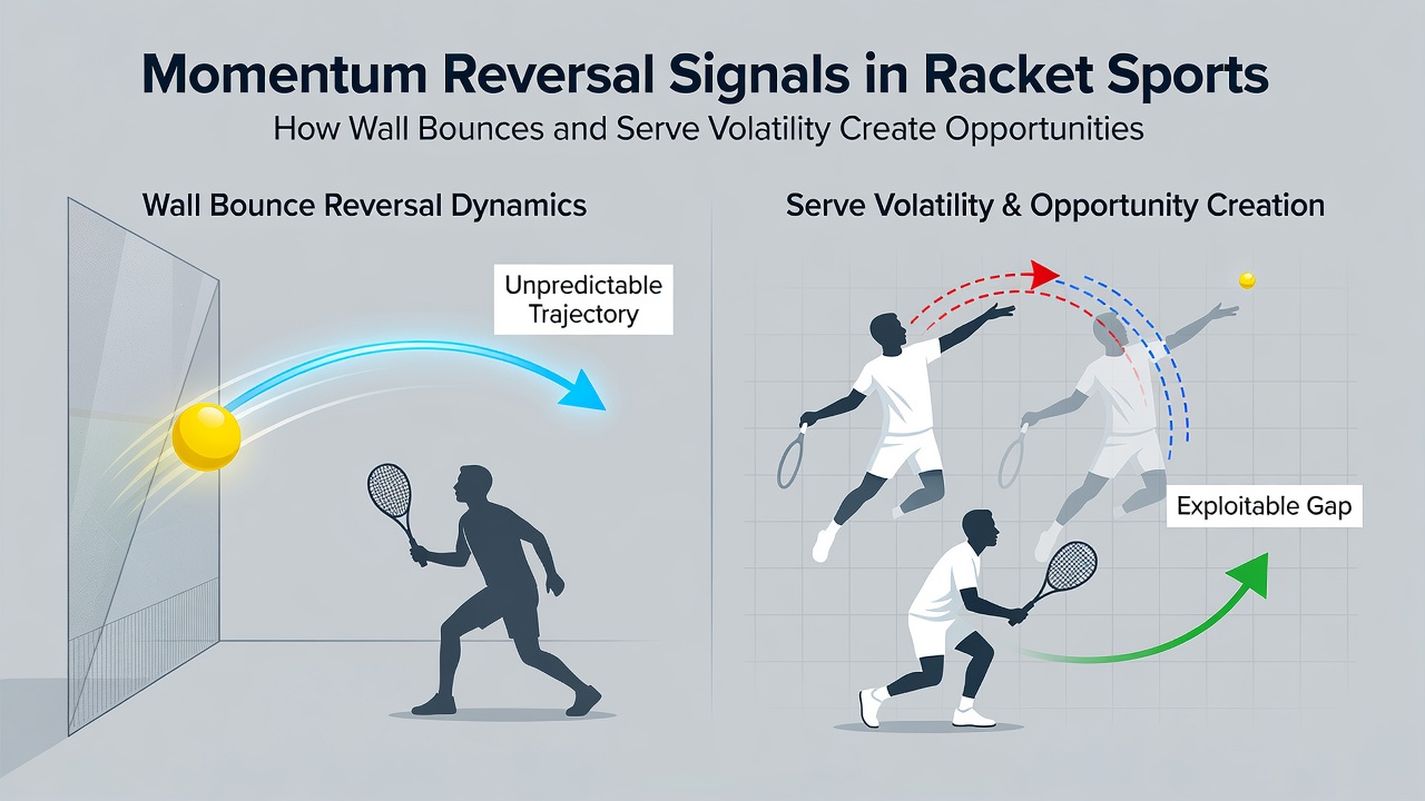 Close-up of a serve in a racket sport match highlighting volatility factors