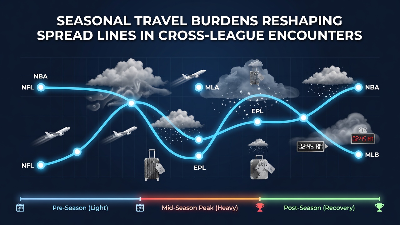 Analysis of spread line movements tied to seasonal travel factors in inter-league fixtures